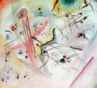 Composition with Red and Blue Bands by Wassily Kandinsky